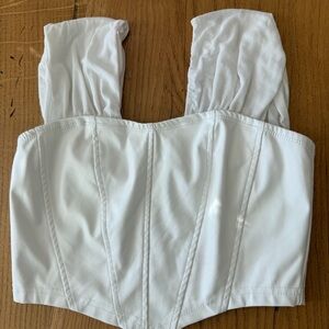 American Threads White Crop Top